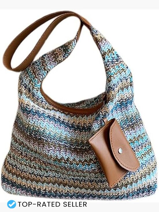 Handbags - Women's Woven Straw Hobo Shoulder Crossbody Bag Summer Beach Vacation Tote